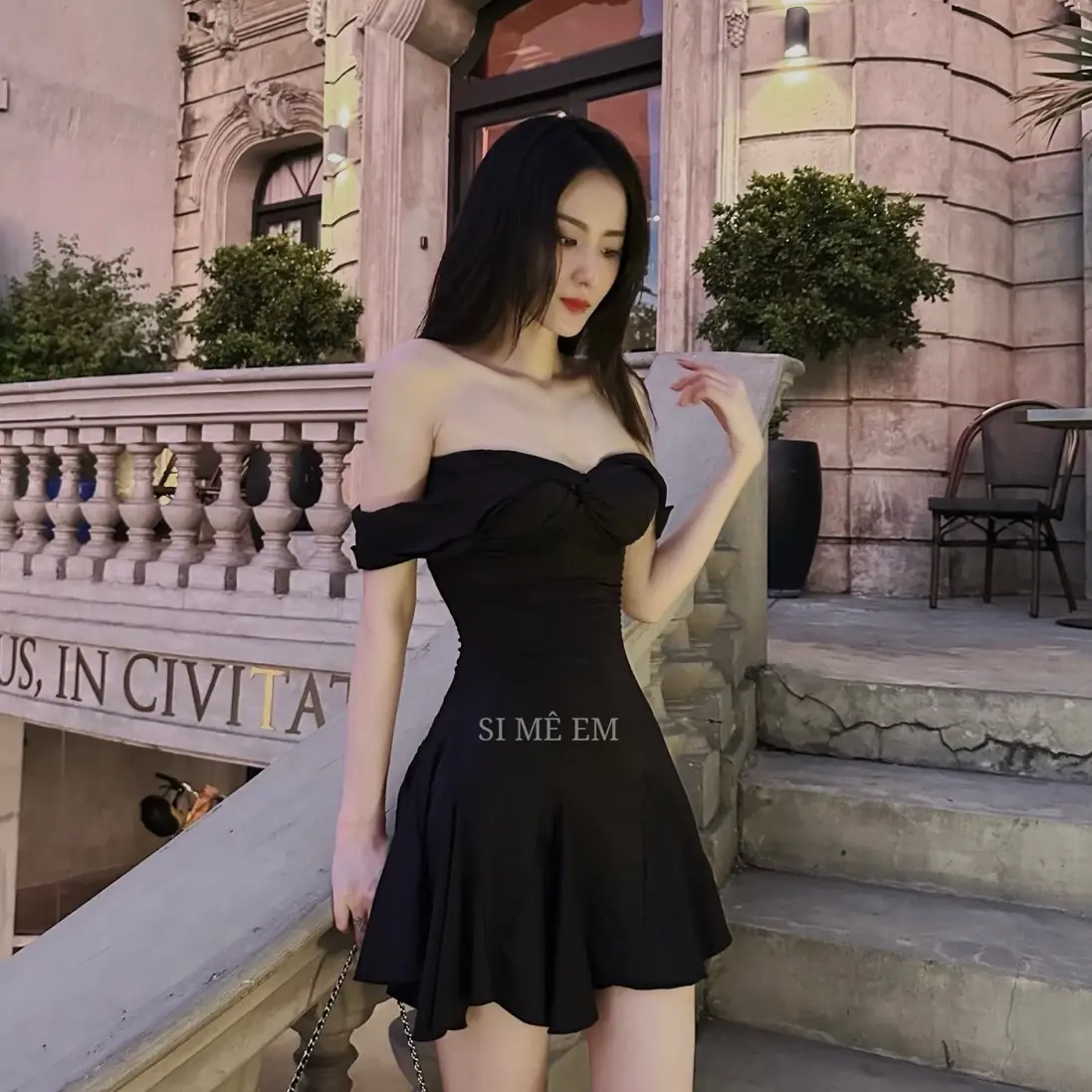 VÁY ĐẦM XOẮN NGỰC TRỄ VAI - ĐẦM ĐI CHƠI, ĐI TIỆC - ảnh thật shop chụp - SI MÊ EM