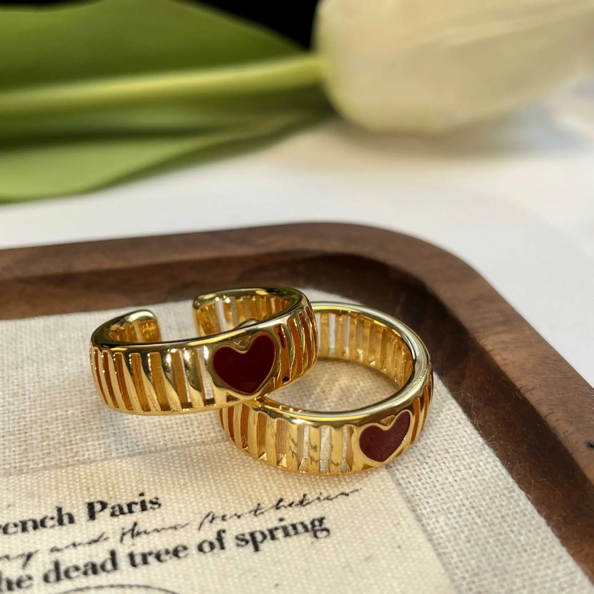 Hollowed Heart Shape Ring Opening 0137
