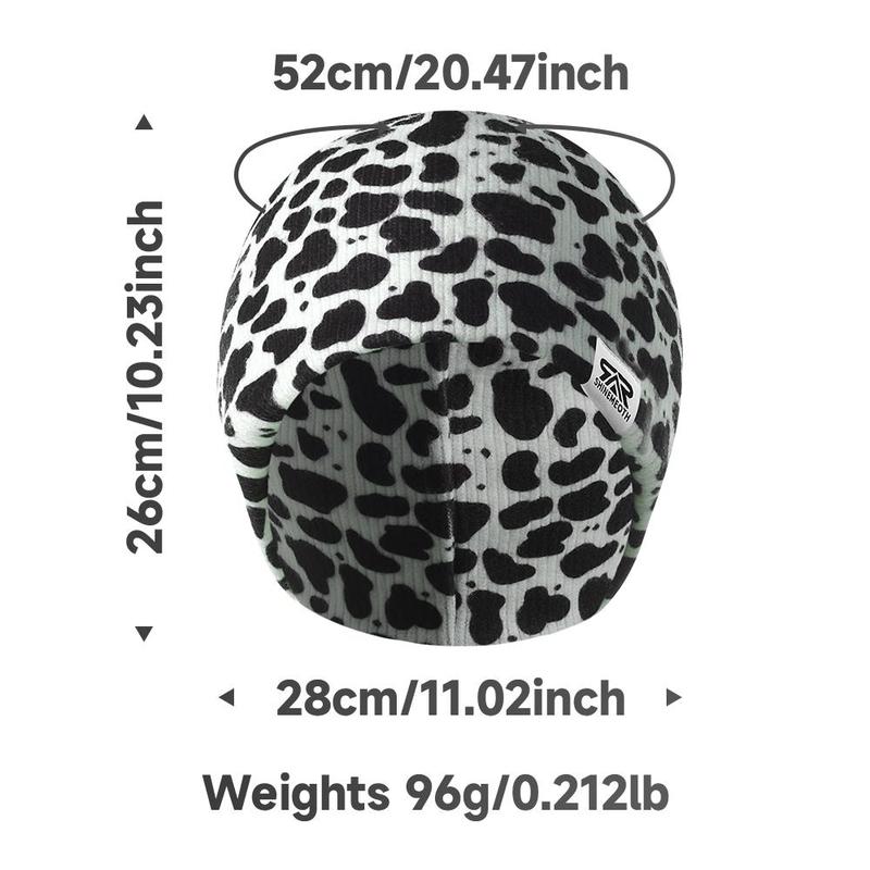 Leopard Print Knitted Cold Weather Ear Protection Ski Balaclava, 2 Counts Warm Knitted Cold Hat, Sports & Outdoor Clothes Accessories for Men & Women 1