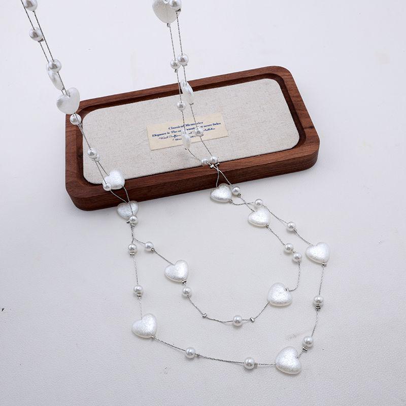 Product Introduction of Long Popular Pearl Fashion High Sense Necklace New Autumn and Winter Wild Sweater Chain Multi-Layer Accessories Ornament Lanyard 9