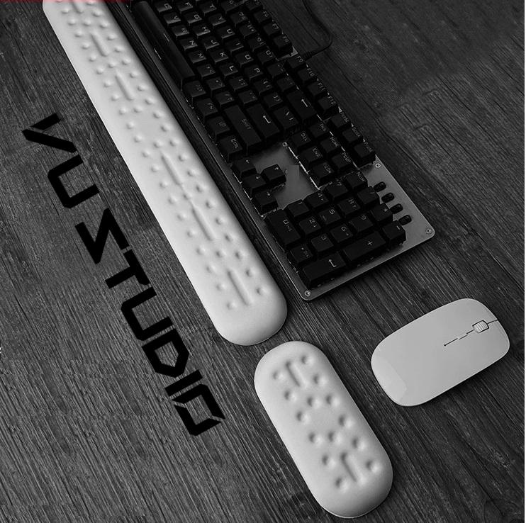 Kê tay bàn phím đệm kê cổ tay bằng cao su non memory foam kiêm bàn di chuột mouse pad cao su non Vu Studio