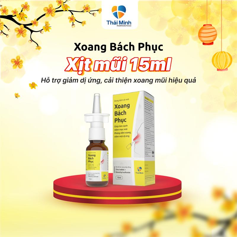 Xịt mũi Xoang Bách Phục - Lọ 15ml: Hỗ trợ thông thoáng mũi xoang