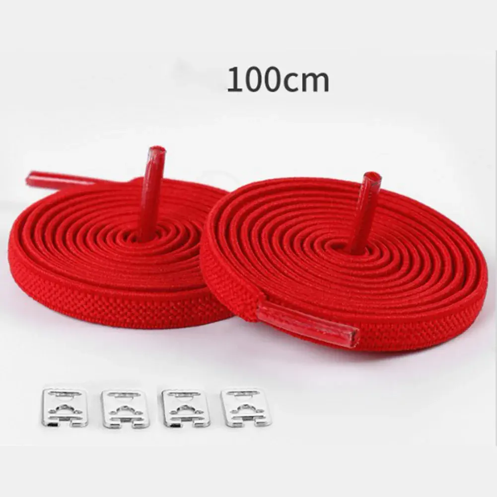 1Pair 100CM No Tie Elastic Shoelaces Stretchy Rubber Shoe Lace Adult Kids Quick and Easy Sneakers Elastic Shoelace