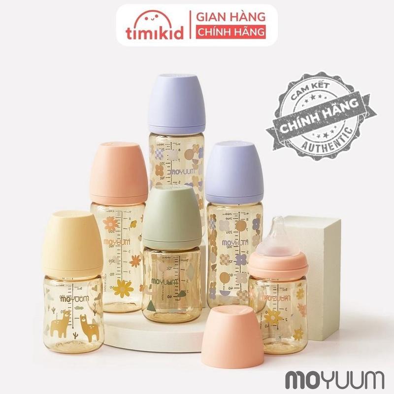 Bình sữa Moyuum PPSU All In One cổ rộng thế hệ mới, hàng chính hãng, núm silicon siêu mềm - 170ml/270ml moyuum chinhhang
