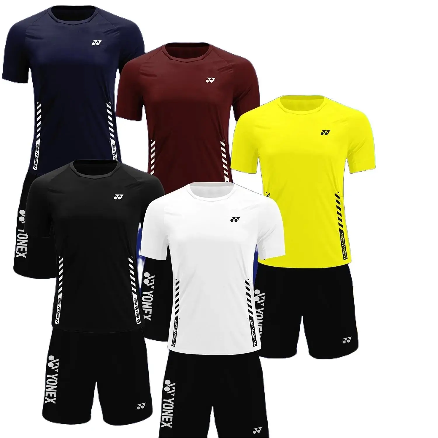 yV4 - Setelan Kaos Baju Badminton Pria Wanita Casual Bahan Katun