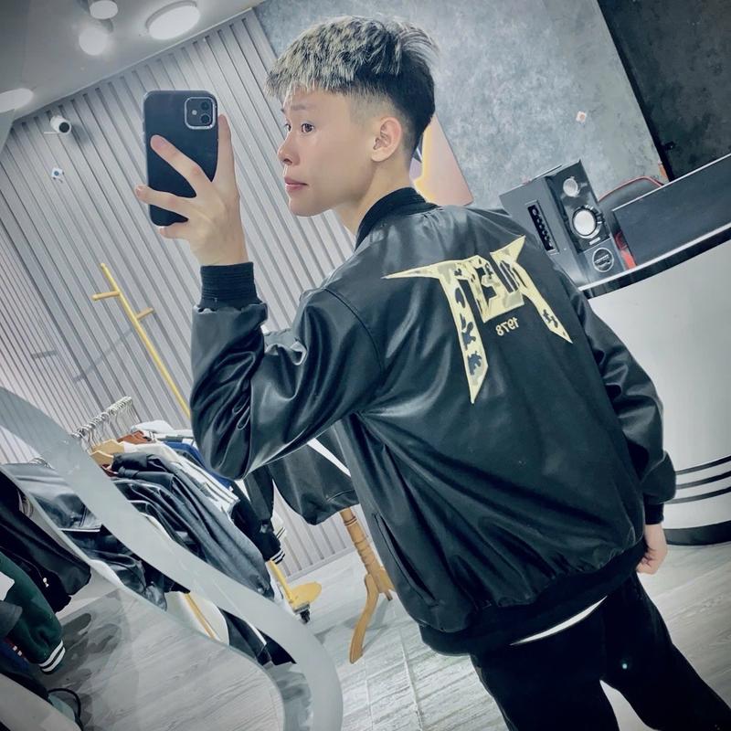 Áo Khoác Da Nam Nữ Phliipp Thêu Pleeiin Phối Khoá Ngựcc hàng 2 lớp lót gió có túi trong Jacket