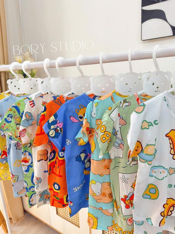 Đồ Bộ Bé Trai Tay Ngắn Quần Đùi Vải Tole Loại 1 Từ 7-38kg Mẫu Ngẫu Nhiên 2