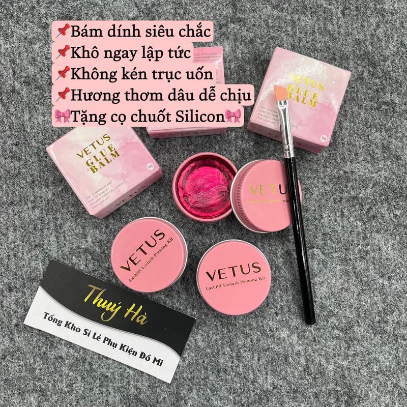 (Tặng cọ) Sáp Bắt Trục VETUS 12gr \ Keo Bắt Trục (Dạng Sáp) Giúp Định Hình Mi Ôm Trục Uốn \ Thúy Hà Cosmetic Mỹ Phẩm