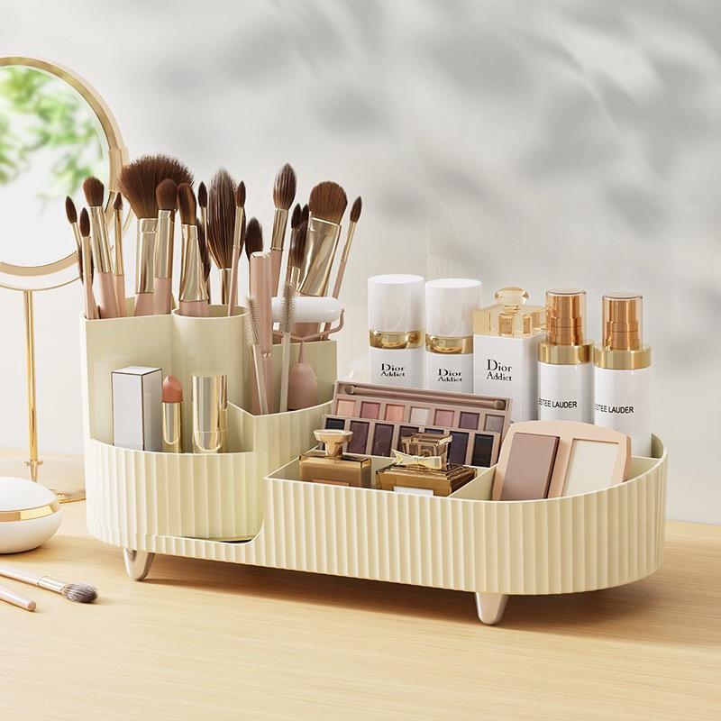 Kệ Đựng Mỹ Phẩm Đồ Trang Điểm Để Bàn Xoay 360 Độ Mẫu Mới Nhựa PET Sang Trọng Tiết Kiệm Không Gian Kitchen  - Shop Vũ Nguyệt