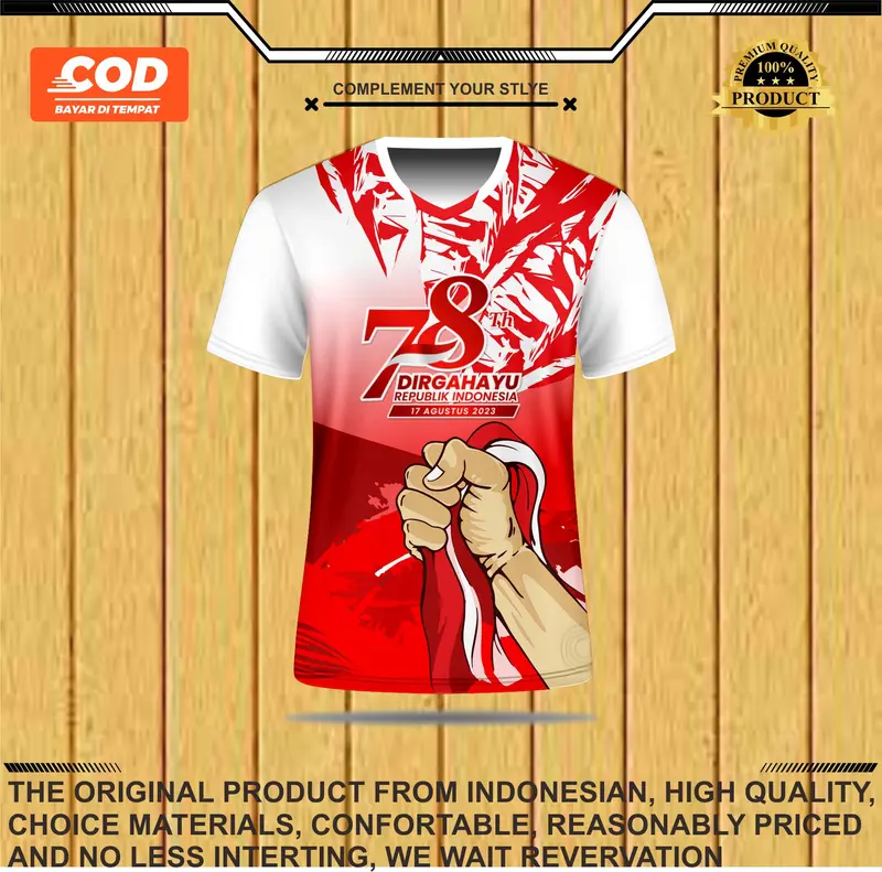 JERSEY BAJU ATASAN PRINTING HUT RI YG KE 78 Sport 1