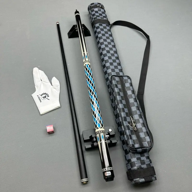 [6/PCB1-2] Cơ bida lip phủ carbon Taile kẻ caro xanh. Cơ bida •• “CƠ PHỦ CARBON PHỦ KẺ CARO XANH DƯƠNG” 4