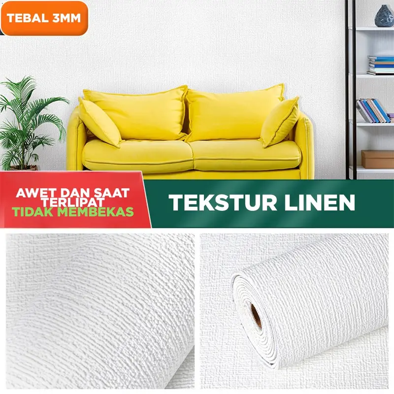 Wallpaper Linen Roll  ukuran 280 x 50 CM Sticker Dinding dekoratif aluminium 2