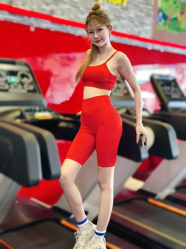 Loveforme Quần Biker Short tập Gym Yoga cao cấp vải thun gân Ribbed Slippery Biker Short Premium 0