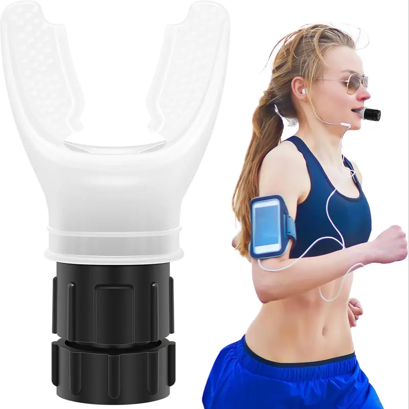 Portable Respiratory Muscle Trainer with Resistance Adjustable, Durable Silicone Exercise Trainer for Improved Endurance and Strength, Easy-to-clean 7