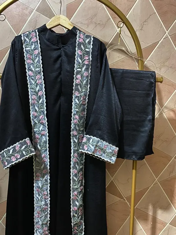 Zakia Abaya Santorini Silk Premium Friendly Busui Bordir Mewah Lebaran abaya  syakila 7
