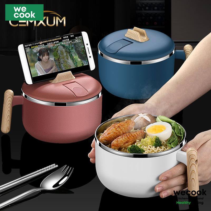 Tô ăn mì - Bát inox 316 úp mì có nắp đậy dung tích 1200ml có lỗ thoát nước kiểu Nhật cho sinh viên, văn phòng | 033