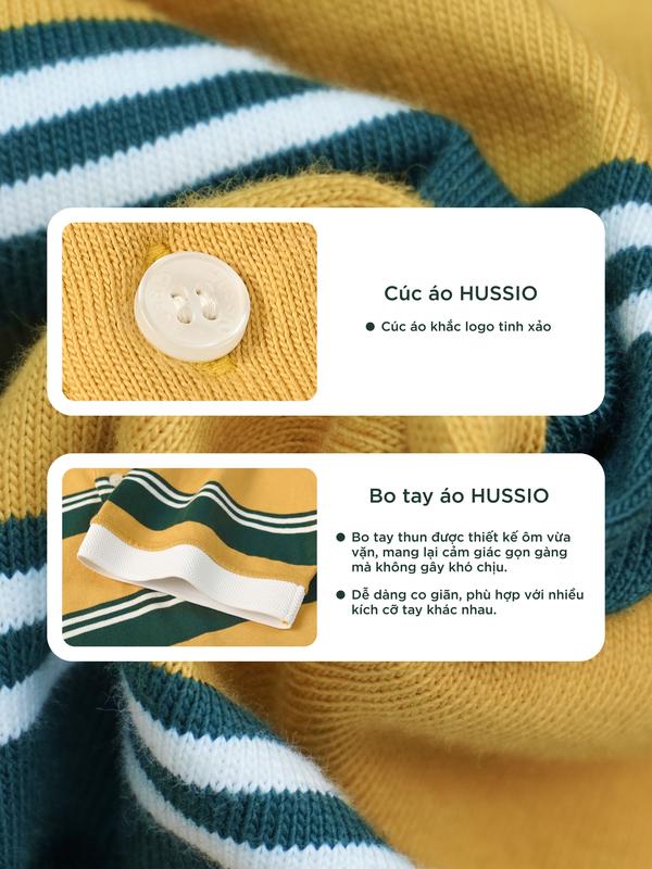 Áo polo nam ARISTO vải Cotton Single phối sọc ngang cao cấp, thanh lịch, sang trọng - HUSSIO 4