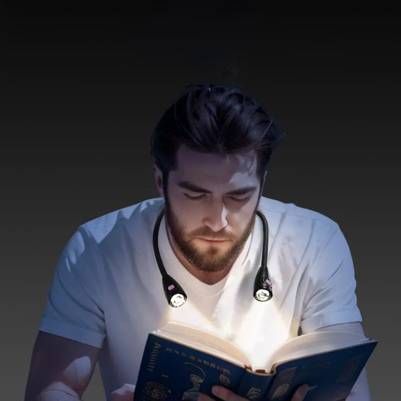 LED Reading Light, Neck Hanging Light, USB Interface Eye Protection Reading Light, Night Reading Light for Students Adults