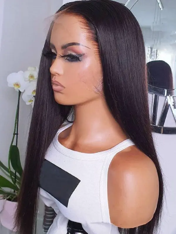 32 Inch Long Black Straight Lace Front Wigs with Baby Hair for Women, Synthetic Wigs for Party, Daily Use, Striking Natural Fluffy Hair Wigs for Women & Girls 3