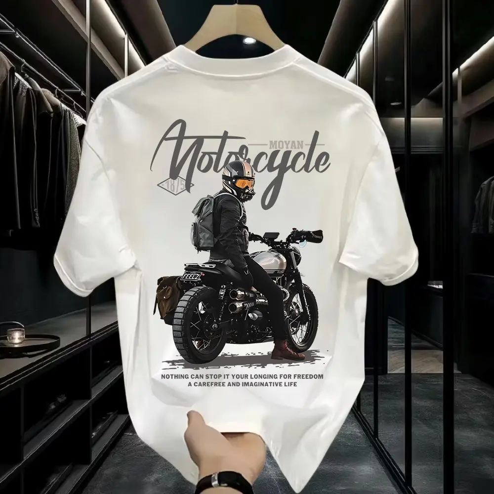 Áo Thun Nam, 100% Cotton, ngắn Tay, In Họa Tiết Bảng Chữ Cái Tiếng Anh Dáng Rộng Và Thoải Mái