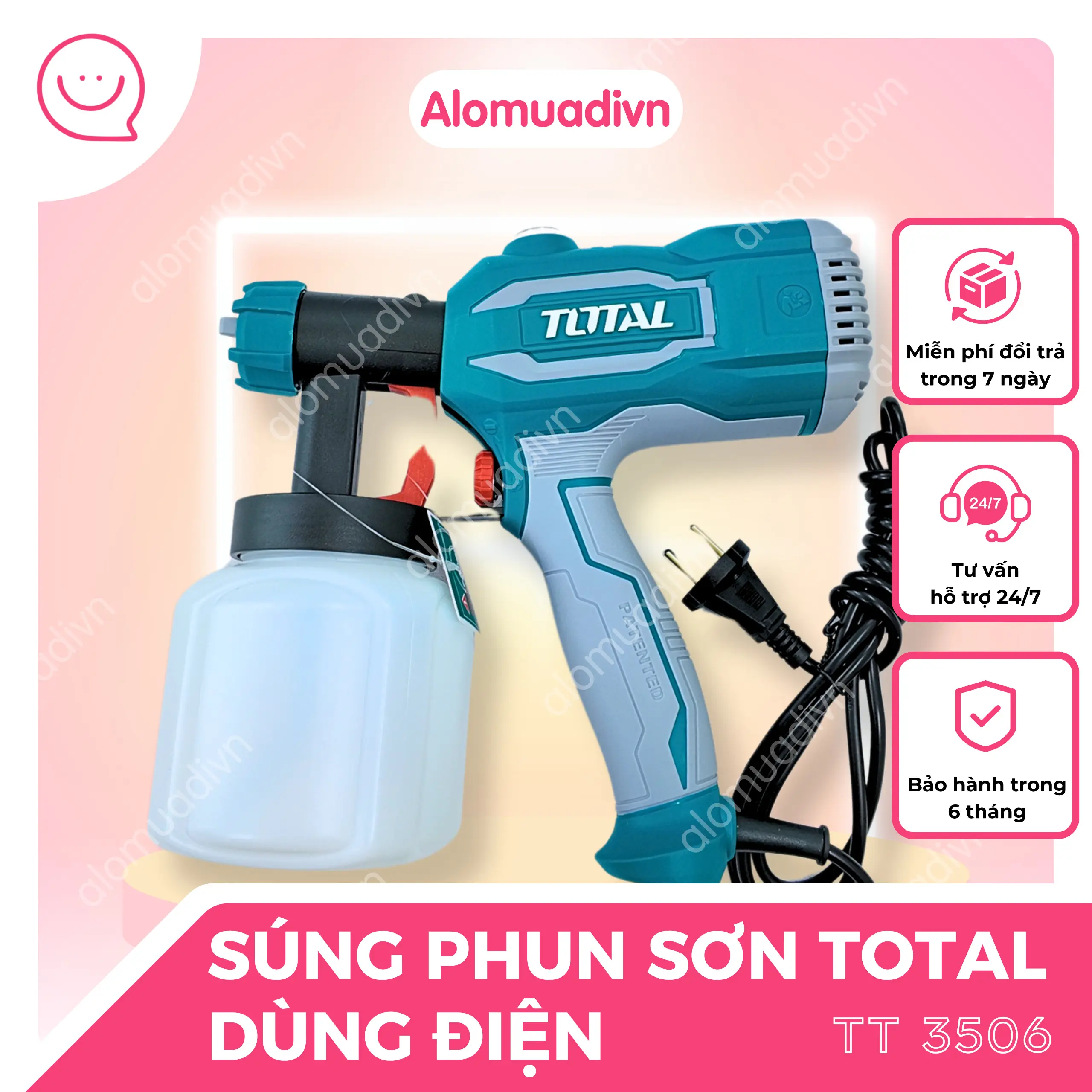Máy Phun Sơn Béc 2.5mm Điện Total TT3506 450W