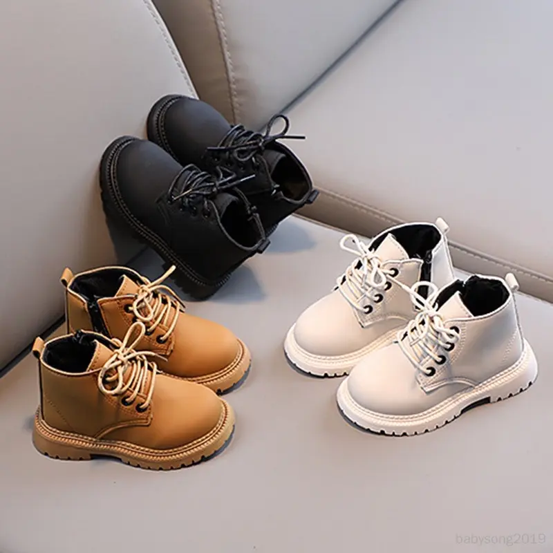 Kids Shoes Baby Girls Boots Boys Sport Shoes All-Match Comfortable Zipper Design Boots Non-Slip Martin Boots