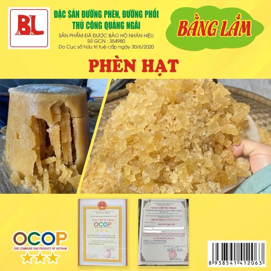 5Kg Đường phèn vàng hạt , 5kg shop chia 5 túi  ,Đường được kết tinh tự nhiên ,ko phẩm màu .Dùng  trong nấu ăn ,nấu chè ,nước giải khát  ,,lượng đường thấp tốt cho sức khỏe đường & chất tạo ngọt