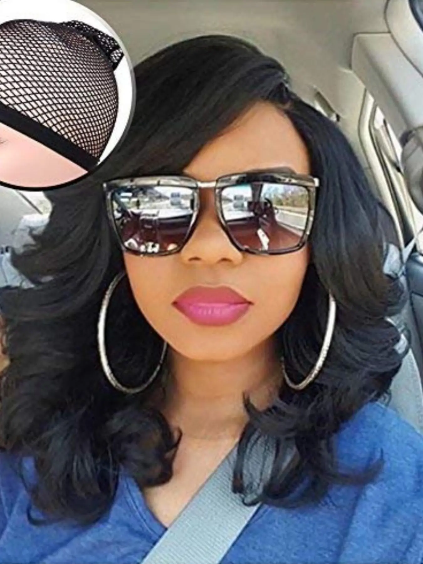 16 Inch Wavy Synthetic Lace Front Wigs, Gorgeous Fluffy Heat Resistant Wigs without Bangs, Synthetic Lace Front Wigs for Party, Daily Use