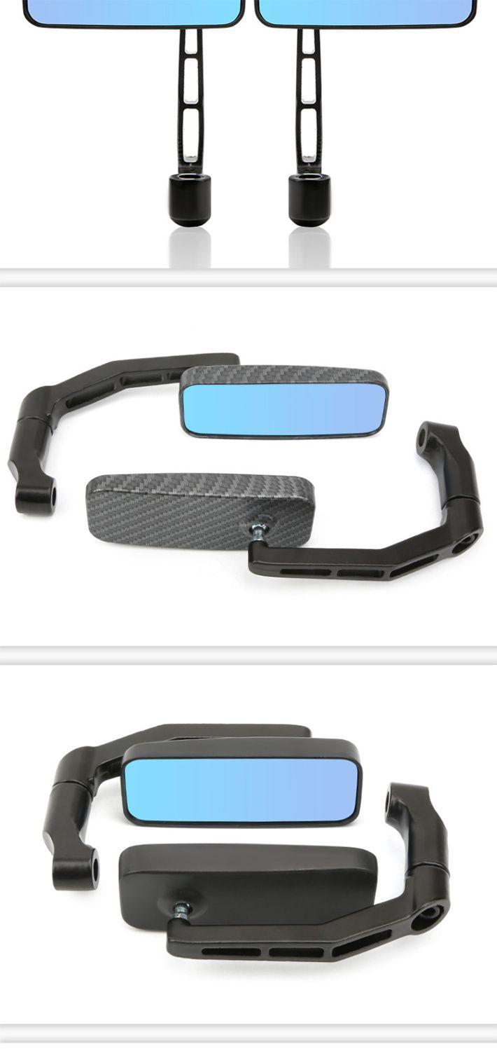 Product Introduction of Motorcycle Electric Car Square Rearview Mirror Modified Carbon Fiber Reflector Calf HD Retro Rearview Mirror Universal 7