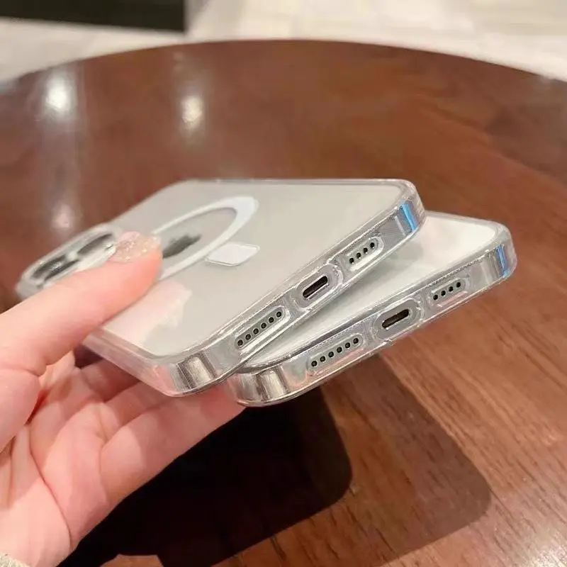 Ốp lưng Magsafe chống sốc cho iPhone 14 13 12 11 Pro Max, Ốp IP từ tính trong suốt 3