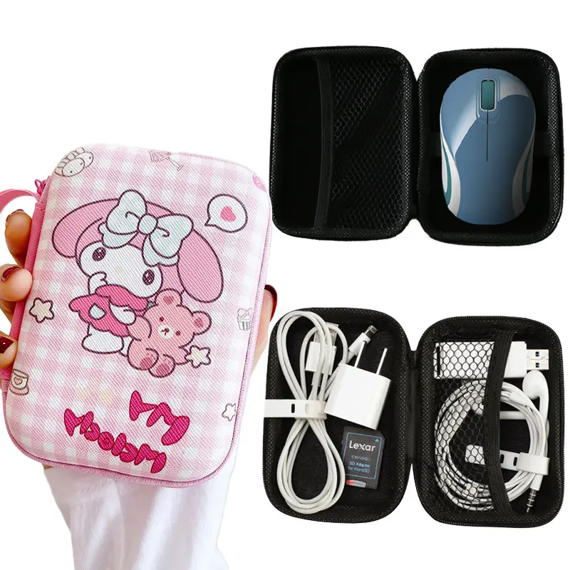 Túi lưu trữ, Thiết kế Hello Kitty, Kích thước nhỏ, Thích hợp cho son môi, cáp dữ liệu, tai nghe, Cầm Tay Lý Tưởng cho du lịch 8