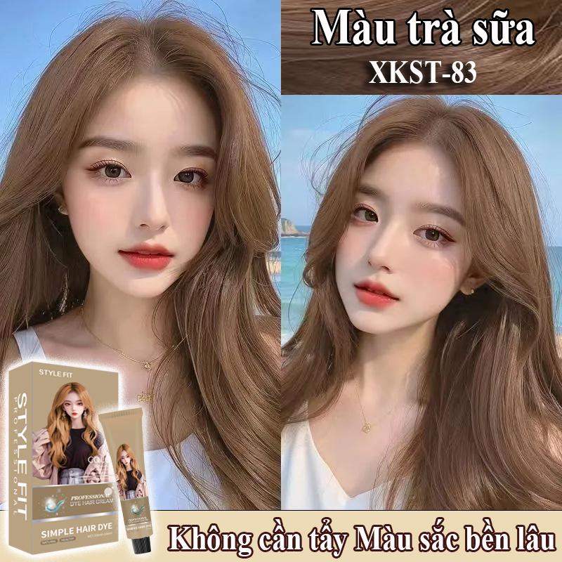  Gửi hàng ngay,STYLE FIT,Thuốc Nhuộm Tóc 200ML Màu trà sữa,Nhẹ và không dễ phai,Xuất hiện nhẹ nhàng và sáng bóng,tông da sau nhuộmthuốc nhuộm tóc tại nhà 