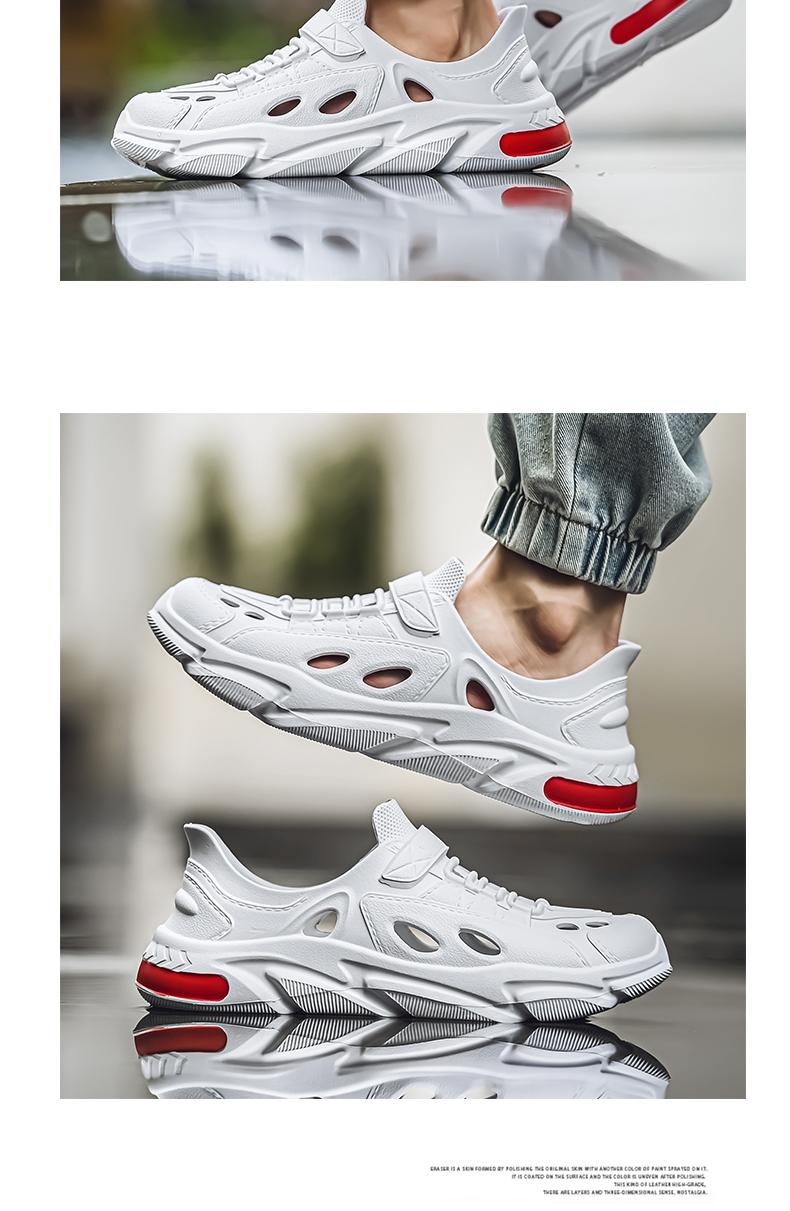 Product Introduction of Tramp sense hole shoes men's summer 2024 new thick bottom heightening anti-slip breathing driving outdoor wear cool slippers Boy Footwear 14