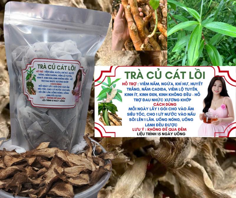 trà củ cát lồi, 1 liệu trình 15 ngày uống ( hỗ trợ viêm nấm ngưa, k.h.í - h.ư, huyết trắng,....) 3