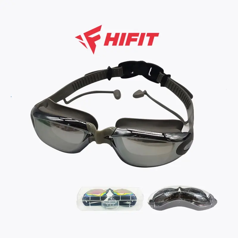 Kính Bơi Chống Sương Mù Cản Tia UV Cao Cấp HIFIT Kèm Bịt Tai -Tặng Hộp Đựng Phụ Kiện Cao Su -Nam Nữ 5