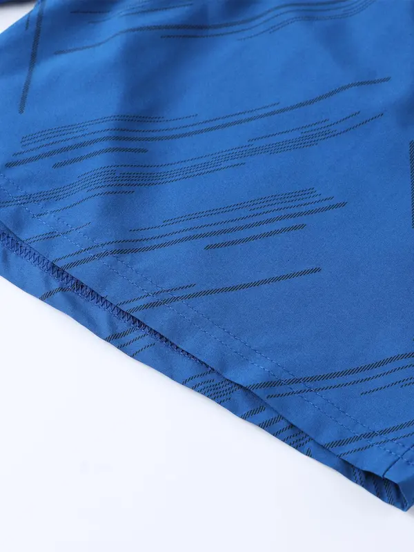 Men's Striped Print Drawstring Waist Gym Shorts, Breathable Comfortable Swim Shorts, Summer Swimwear for Men 6