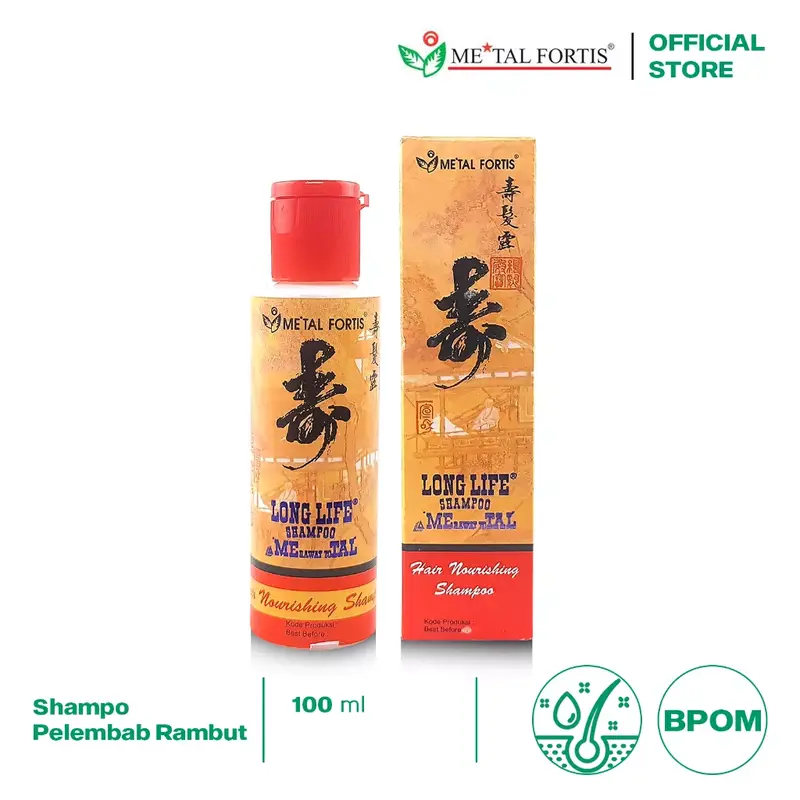 METAL FORTIS Shampo Metal 200 / 100 / 60 ML Hair Nourishing Long Life Shampoo Pembersih Dan Penumbuh Rambut MET Orange 5