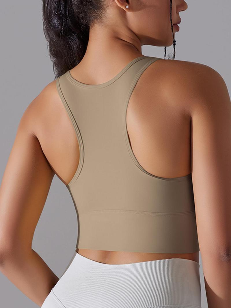 Product Introduction of Women's Solid Wireless Sports Bra, Breathable Comfortable Racerback Sports Lingerie Top, Ladies Sportswear Clothing for Yoga Gym Workout 4
