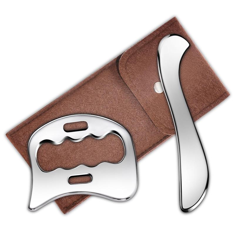 2-in-1 Stainless Steel Gua Sha Muscle Scraper Tool, Comfort Myofascial Scraping Tools, Lymphatic Drainage Massager, Soft Tissue Massage Tool 7