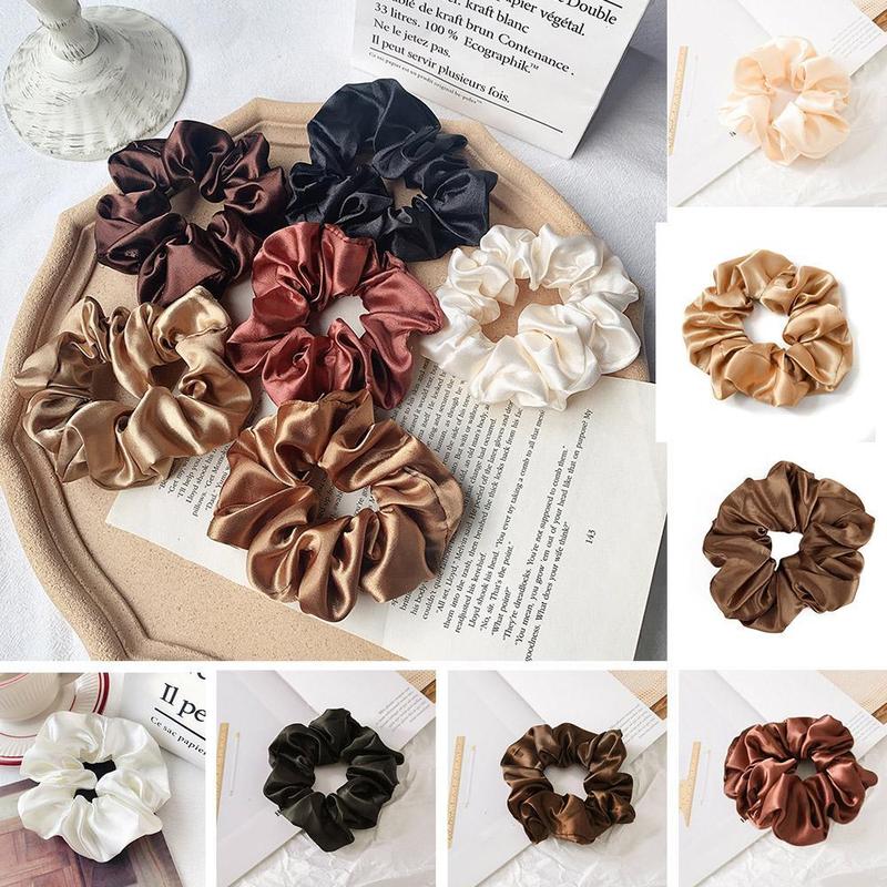 Product Introduction of Lotus Root Pink Dingbu Large Intestine Ring Hair Ring Color Solid Headwear Cloth Set Headstring O0J2 36