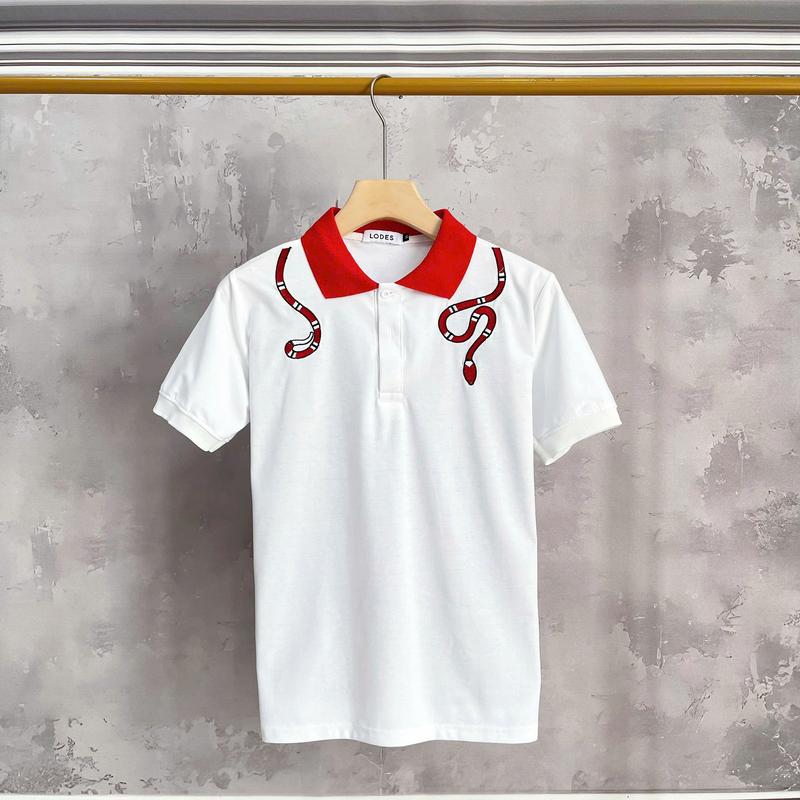 Áo thun nam nữ cổ trụ tay ngắn vải coton co dãn thêu cổ vàng mẫu mới rất đẹp chuẩn form hàng shop TĐL Store 2