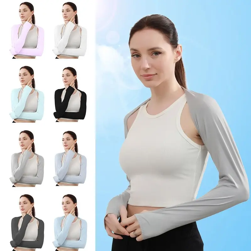 Áo Sơ Mi Điều Hòa Không Khí, Tay Áo Raglan, Che Cánh Tay, Chống Nắng, Kimono, Áo Cardigan, Khăn Choàng Nữ Và Bé Gái, Chống Tia UV, Đạp Xe, Golf, Thể Thao, Tay Áo Mở Cho Mùa Hè 1