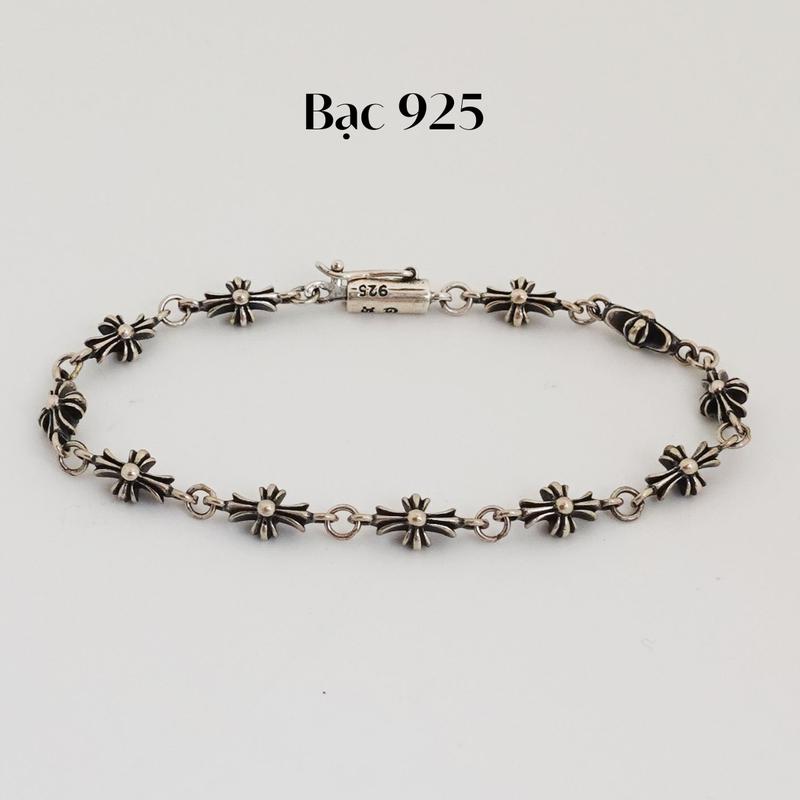 Vòng tay bạc họa tiết thánh giá cao cấp phù hợp cả nam và nữ | Midas Jewelry | M56 Hoa Phụ Kiện
