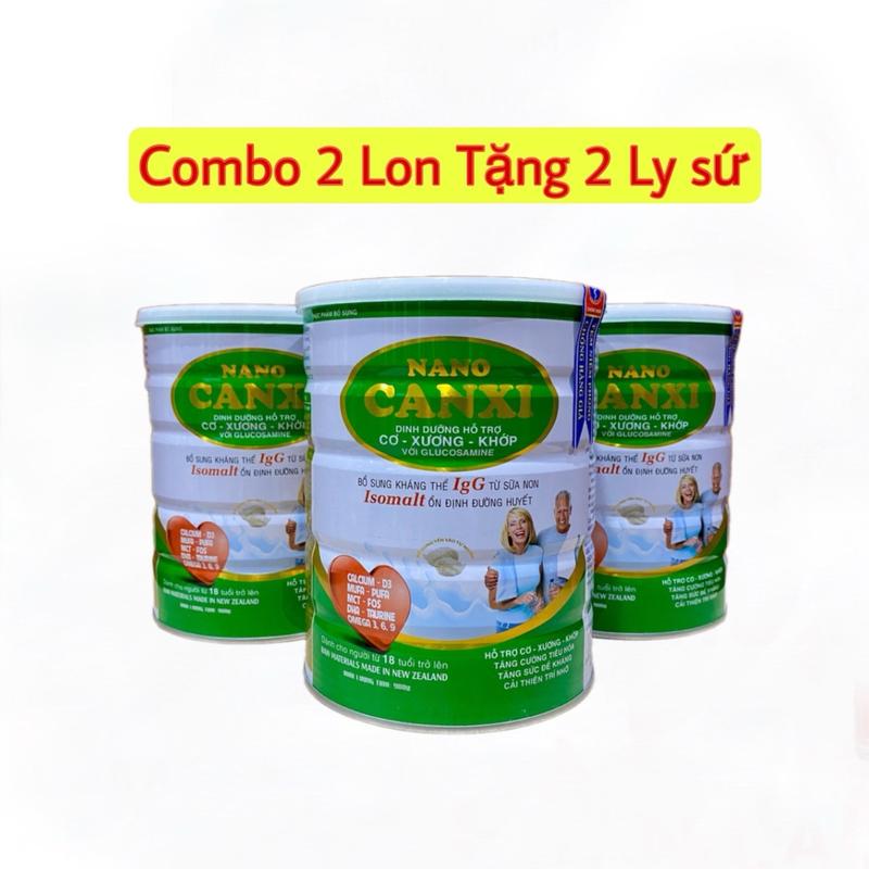 2 Lon Sữa Cho người già bị xương khớp Nano Canxi Cơ xương khớp lon 900gr daukhop