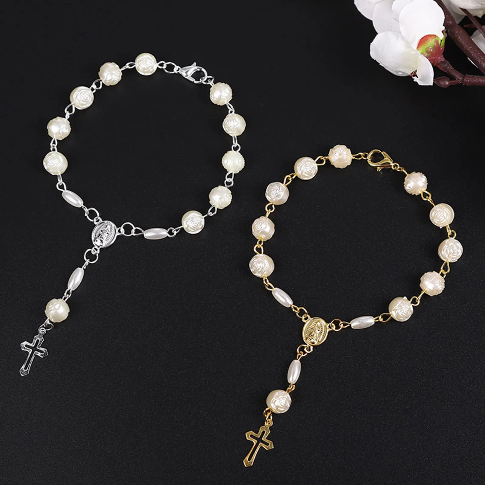 Chuỗi Mân Côi Giả Hoa Hồng Trắng, Vòng Tay Rửa Tội, Ủng Hộ Công Giáo, Chuỗi Mân Côi Mini