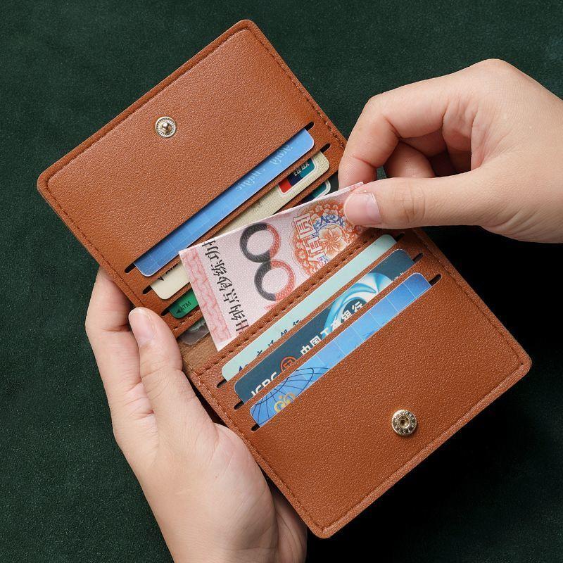Product Introduction of Card Holder Real Soft Leather Short Small Bank ID Card Holder Driver's License Wallet Simple Light Anti-Degaussing Card Clamp 1