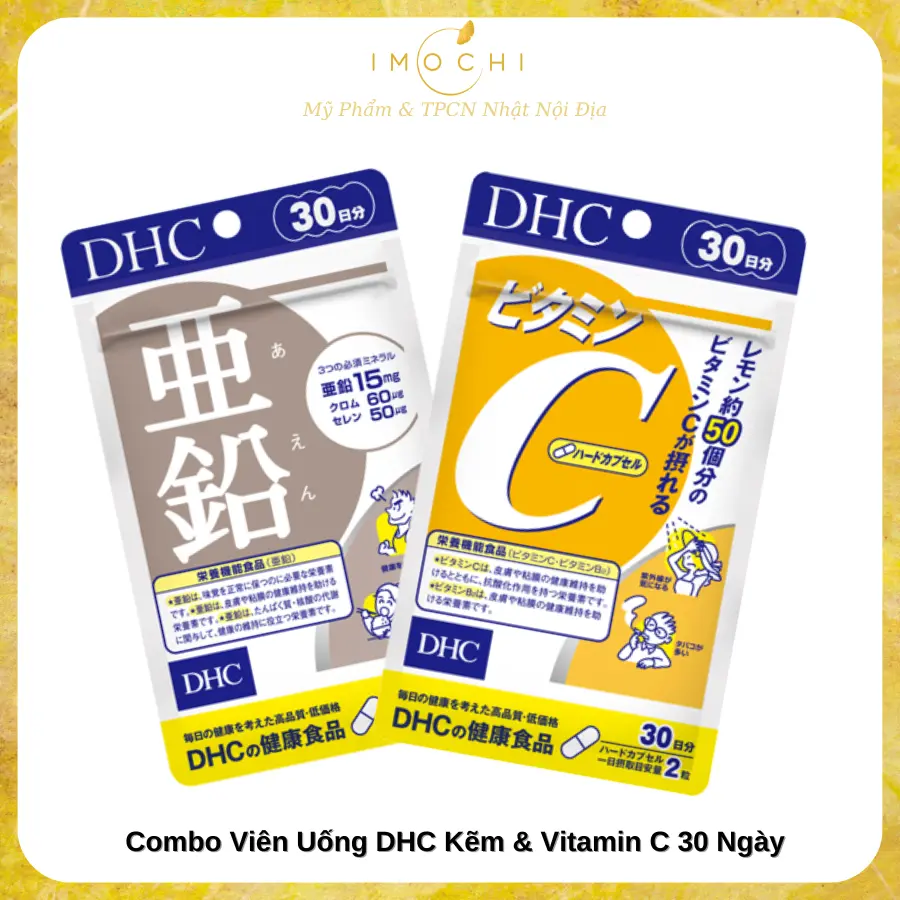 Combo Viên uống DHC Kẽm & Vitamin C 30 ngày