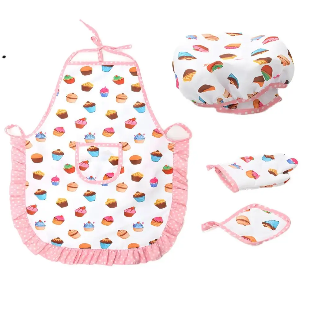 Kitchen Pretend Play Toy, 11pcs/set Cake Pattern Toy Apron Mitten & Cake Moulds, Kitchen Toy Accessories, Kitchen Cooking Toy for Girls, Pretend Play Toy for Kids