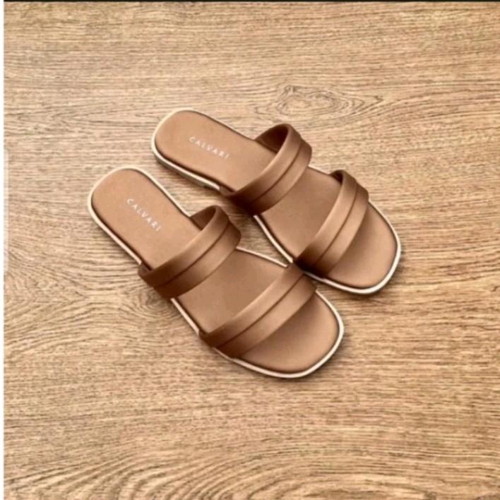 sandal platform wanita plet perempuan Tanpa Hak Hak Datar (1 cm atau kurang) Sandal jepit Wedge Tanpa Hak Sandal 3