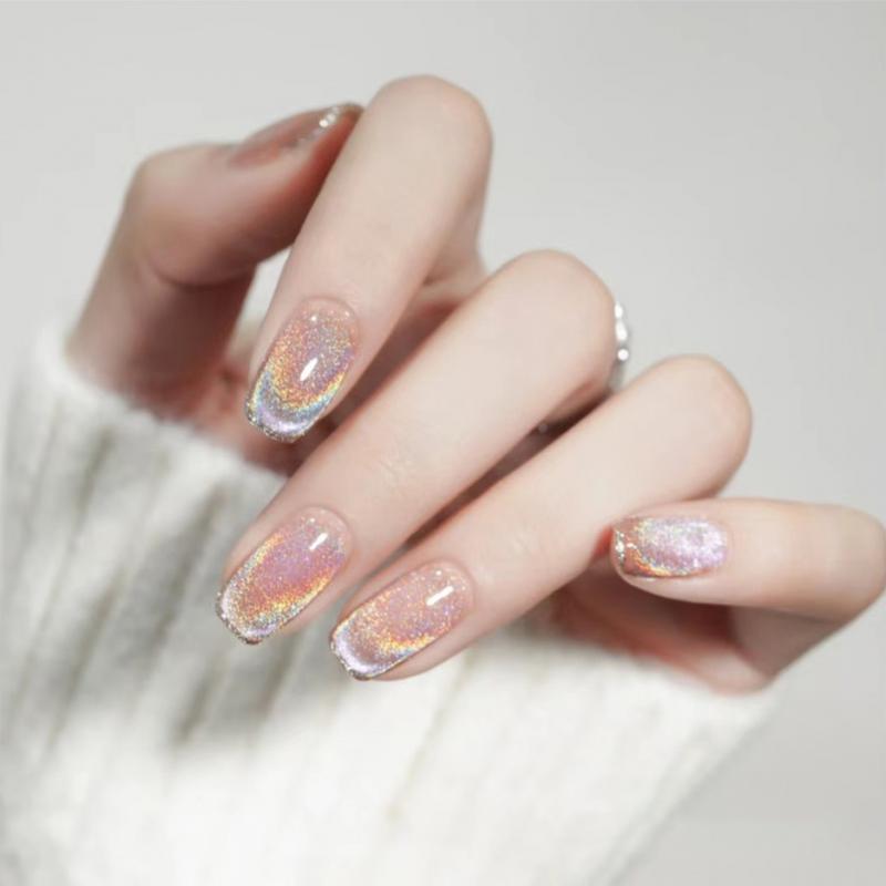 gel sơn móng tay Gel Mắt Mèo Laser Cầu Vồng Hiệu Ứng Ánh Sáng Đa Chiều móng nghệ thuật UV Manicure [SK16] 6